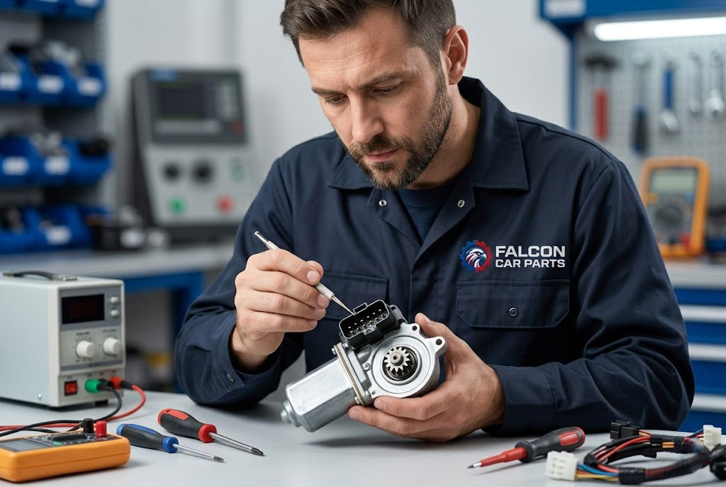 Tested used electric window motor with clean electrical connector