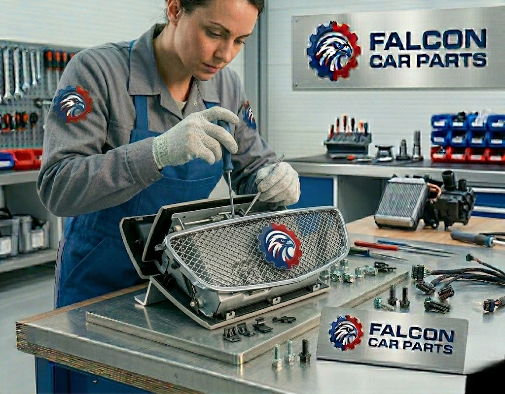 Quality inspected used car grille showing clean chrome and tabs