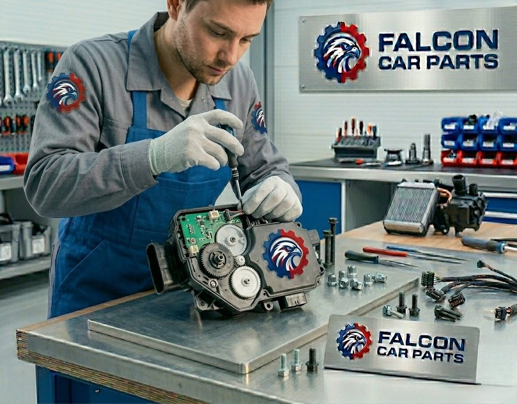 Bench-tested used HVAC blend door motor showing clean connector pins