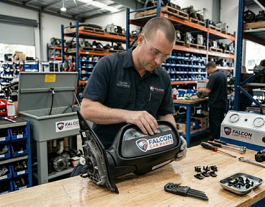 Tested used OEM door mirror with integrated signal and blind spot sensor