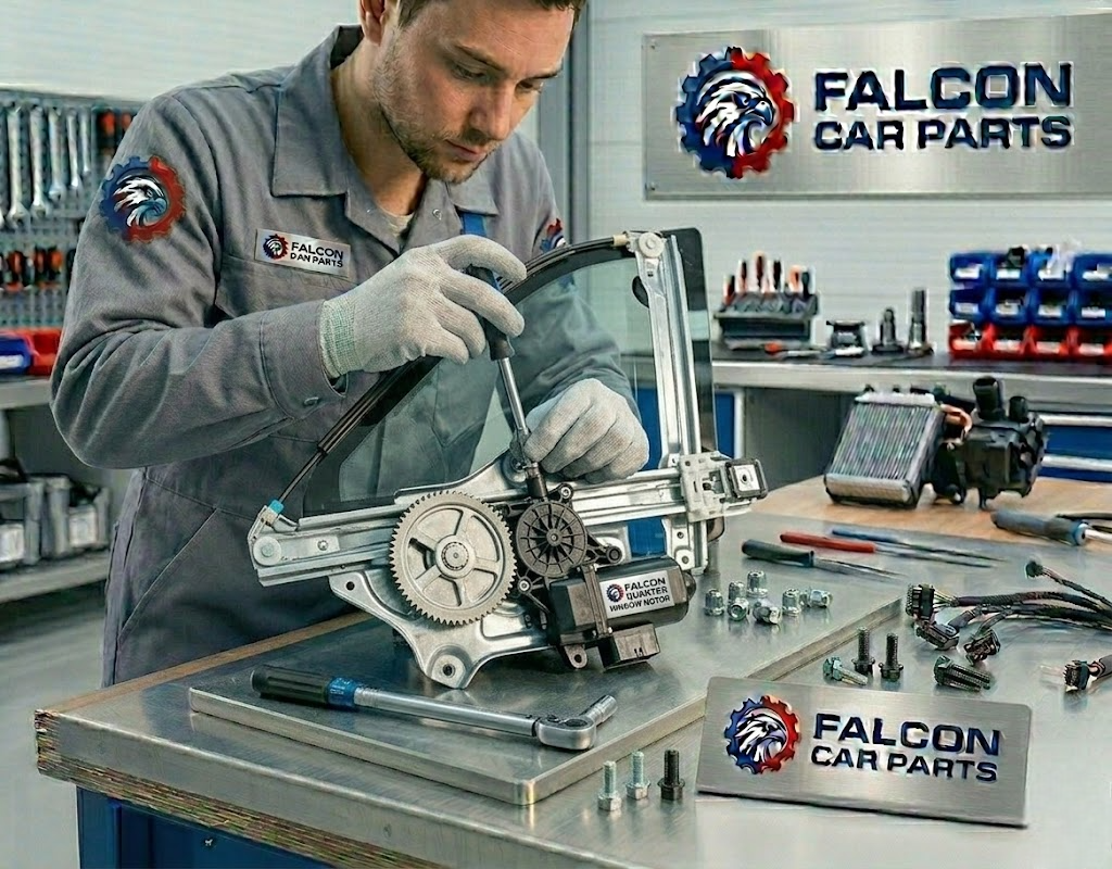 Technical inspection of a used OEM quarter window regulator and track