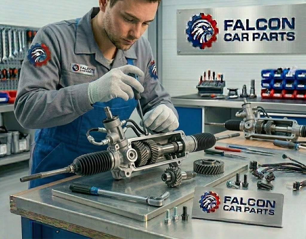 Technical inspection of a used OEM steering rack and pinion assembly