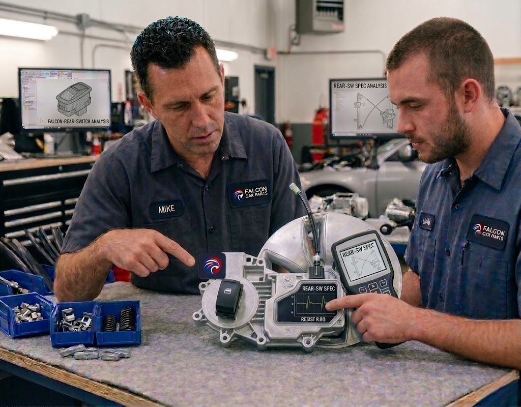 Technical inspection of a rear door power window switch