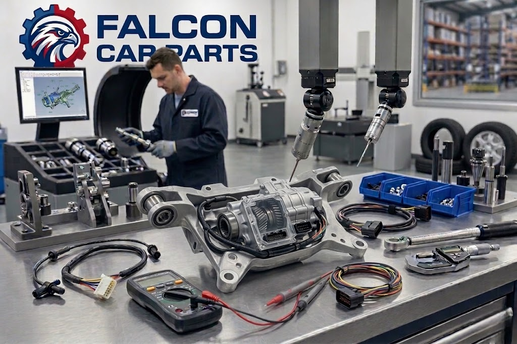 Technician inspecting used transmission mount integrity