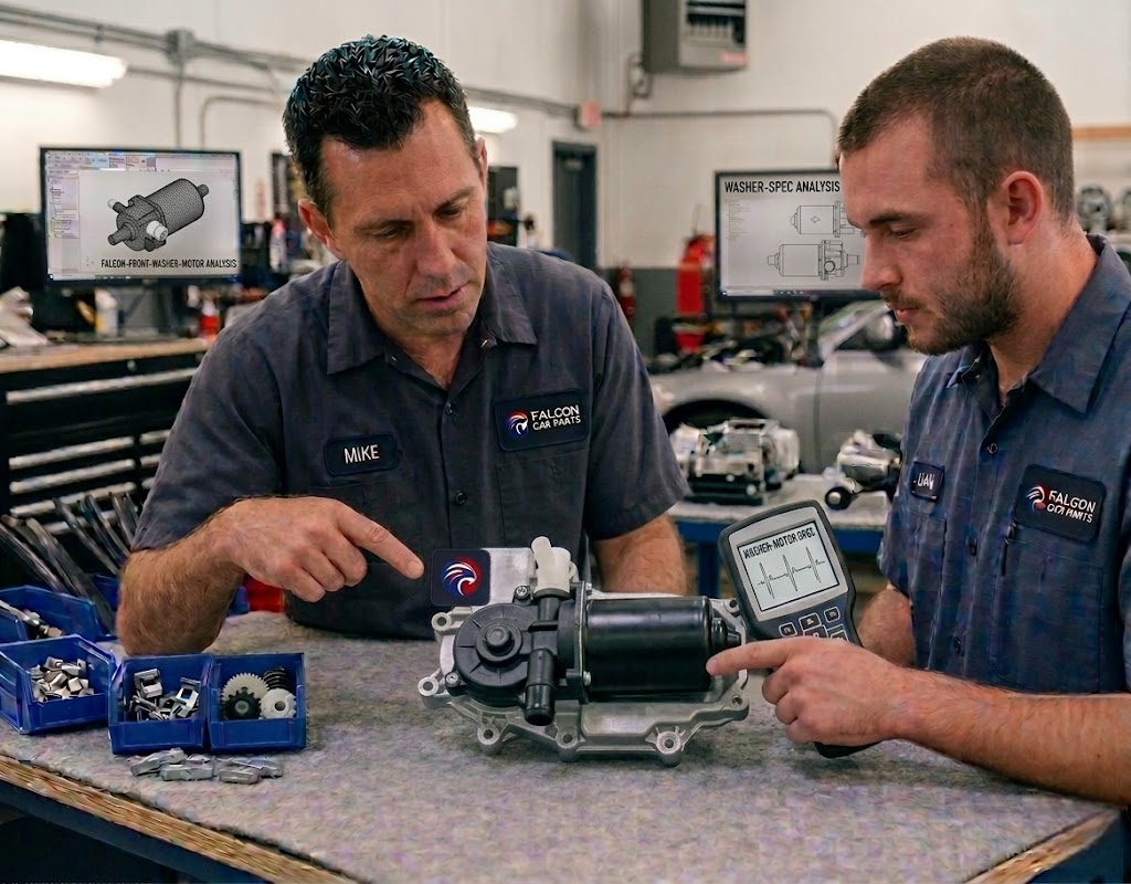 Technical inspection of an OEM front washer pump assembly