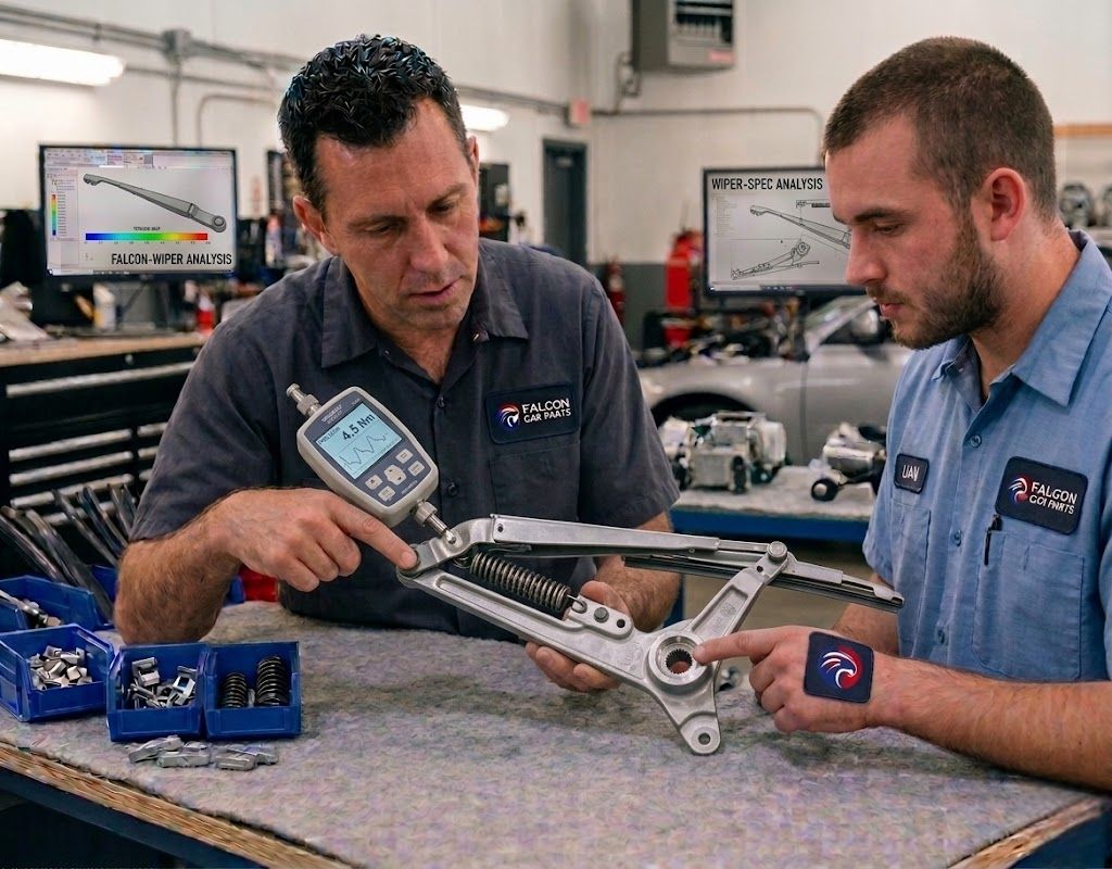 Technical inspection of an OEM automotive wiper arm