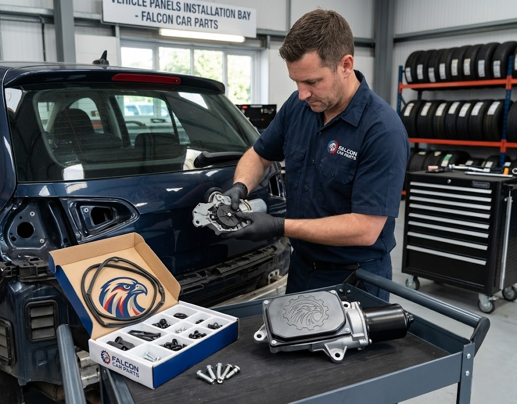 Technical inspection of a rear windshield wiper motor